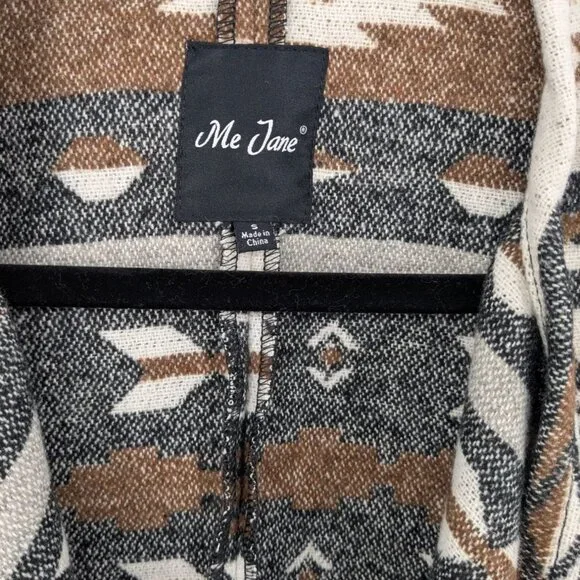 Southwestern Aztec Fringe Cardigan Women Size S Drape Rustic Boho Western Cozy - Picture 6 of 8